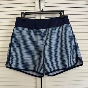 Navy and white striped Hang Ten athletic shorts